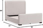 California King Platform Bed Stone Beige Upholstered