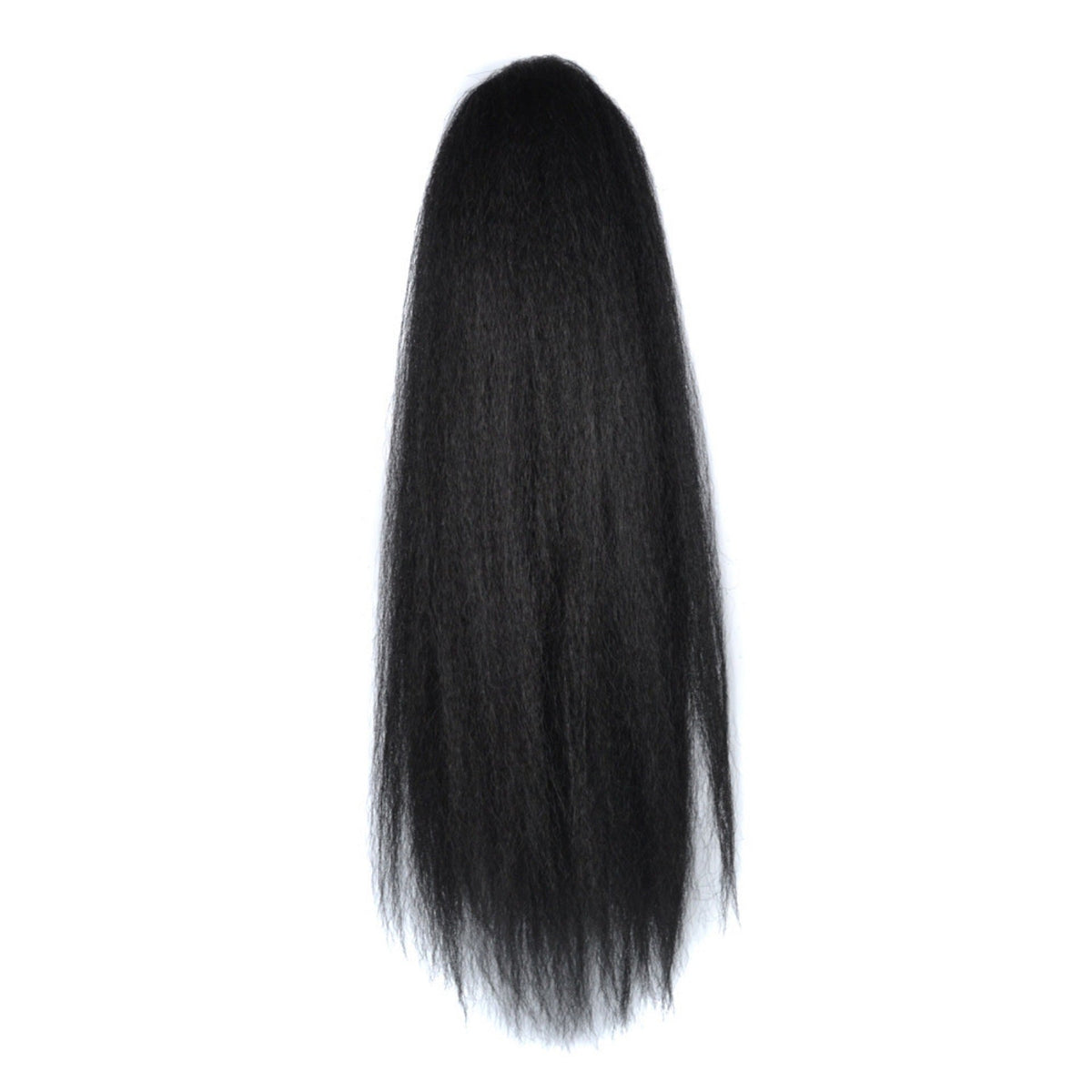 Corn hot stretch net fiber ponytail extension in a textured cornrow style