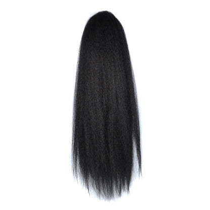 Corn hot stretch net fiber ponytail extension in a textured cornrow style