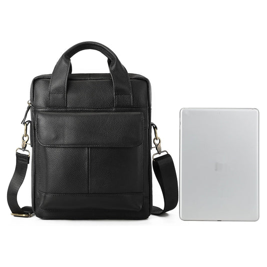 Vertical retro men's briefcase handbag in a structured design