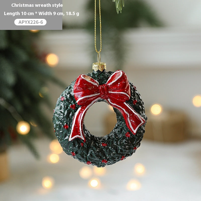 Painted plastic Christmas tree pendant decoration by My Store