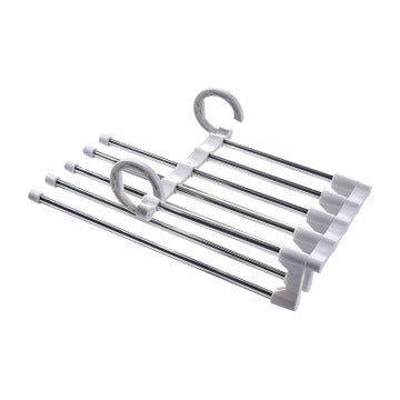 Magic non-slip S-type home pants rack in durable metal design for hanging trousers and clothing