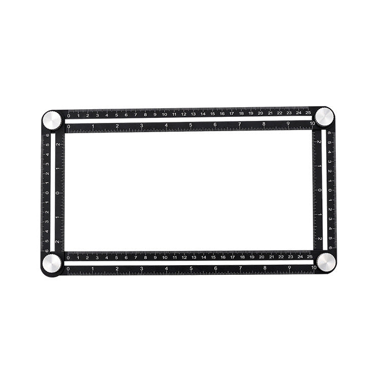 Four-sided ruler with clear measurement markings on all edges