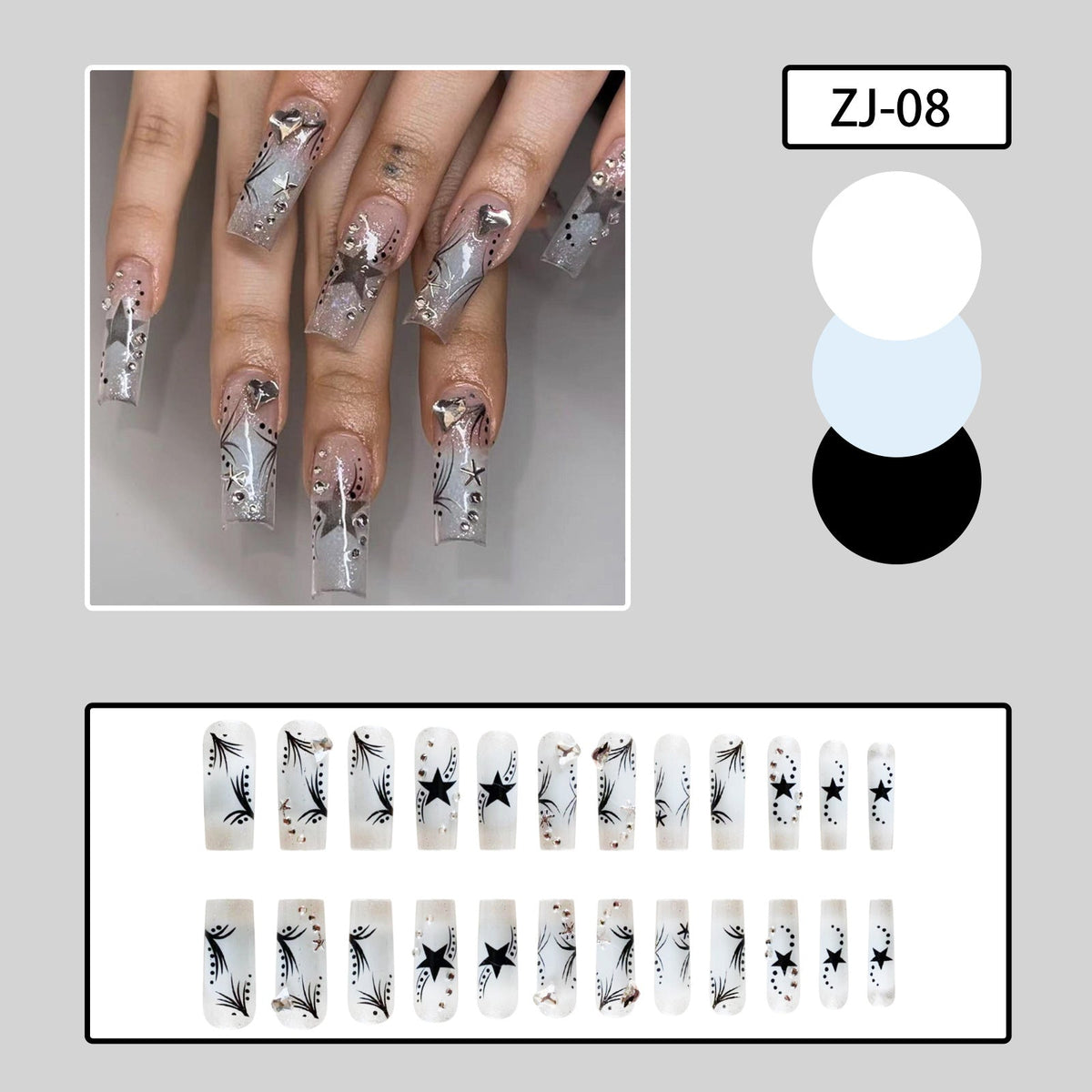 Women's fashion rhinestone patch nails by My Store, sparkling decorative nail embellishments