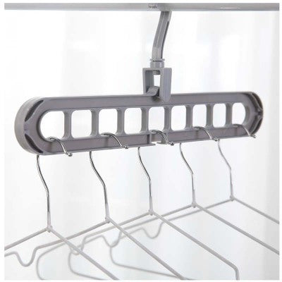 9-hole clothes hanger organizer, space-saving hanger in white plastic My Store design