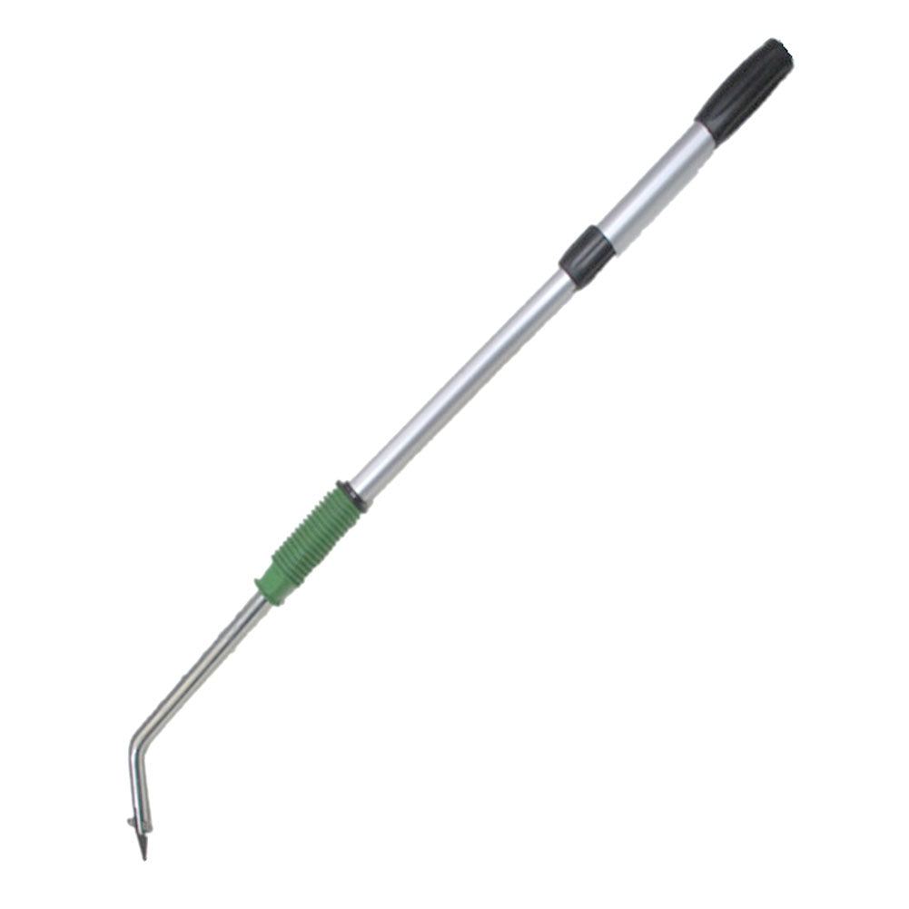Road gap weeding hook, simple artifact with metal tip and ergonomic handle for removing weeds between pavement gaps