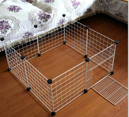 Splicing teddy isolation door rabbit cage for small pets, front view with secure wire panels
