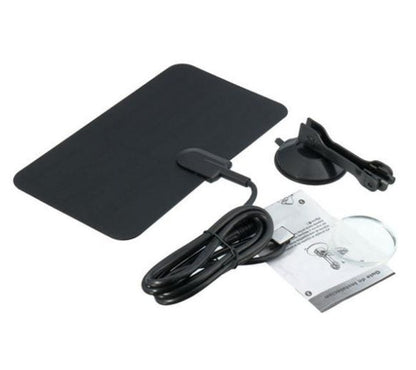 Indoor TV antenna with compact black design for digital television reception