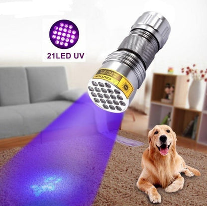21 LED violet UV flashlight for counterfeit detection