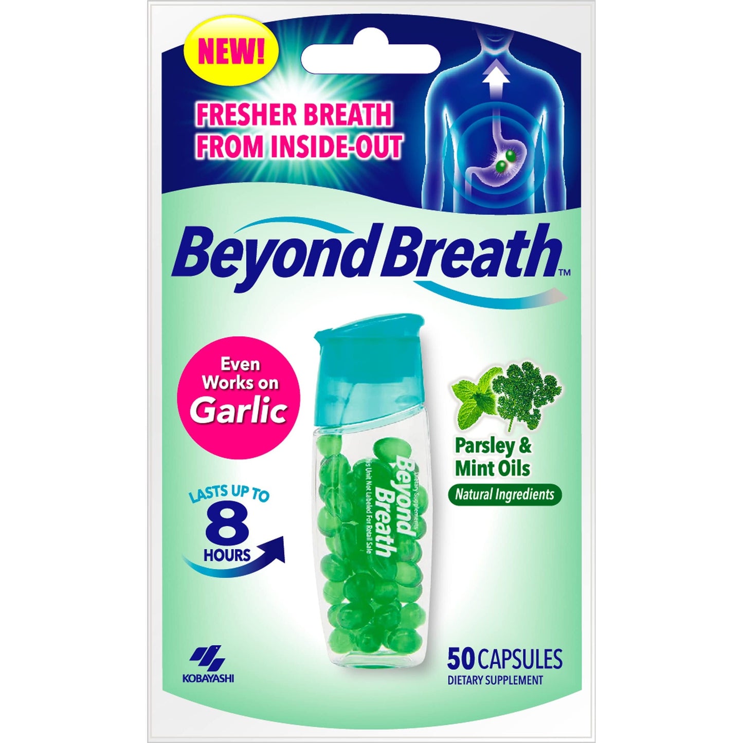 Beyond Breath® Internal Breath Freshener – Parsley & Mint 50 ct