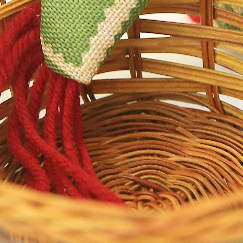Christmas candy basket tabletop ornament with festive candy decorations for children