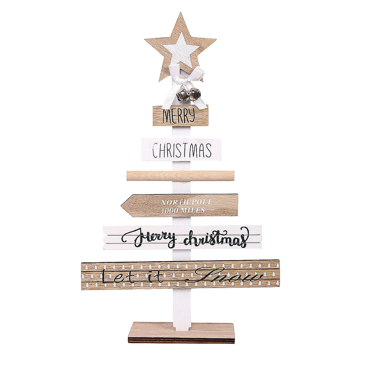 Christmas decorations with English letters displayed together