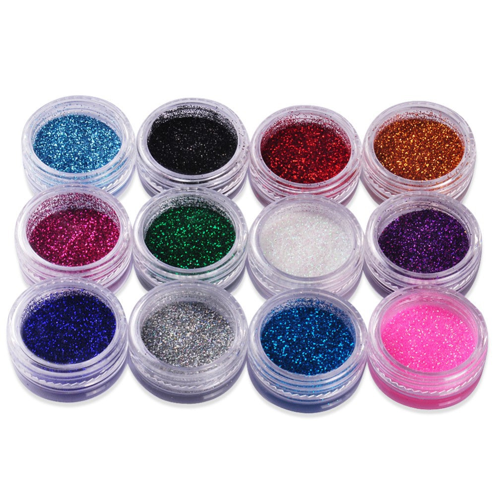 24-color 3D nail art decoration set with assorted colorful embellishments for creative manicures