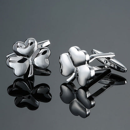 Grass rose gold and silver pattern cufflinks with a textured geometric design