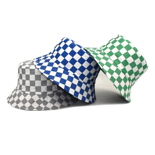 Outdoor travel cotton sun hat, double-sided bucket hat for men in a reversible design