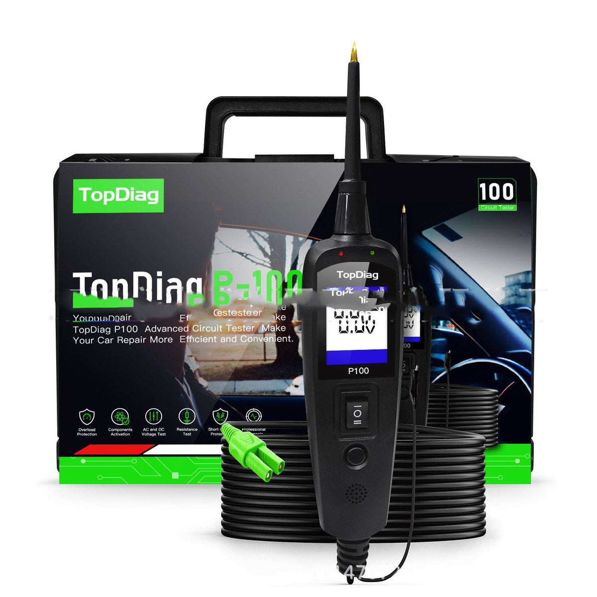 Automotive circuit battery tester with digital display for vehicle electrical system diagnostics