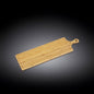 Wilmax bamboo long serving board with handle, 26 inches by 7.9 inches, ideal for serving cheeses and appetizers.