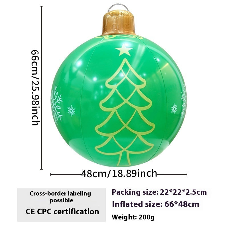 Inflatable Christmas ball outdoor garden decoration displayed in festive seasonal colors