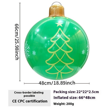 Inflatable Christmas ball outdoor garden decoration displayed in festive seasonal colors