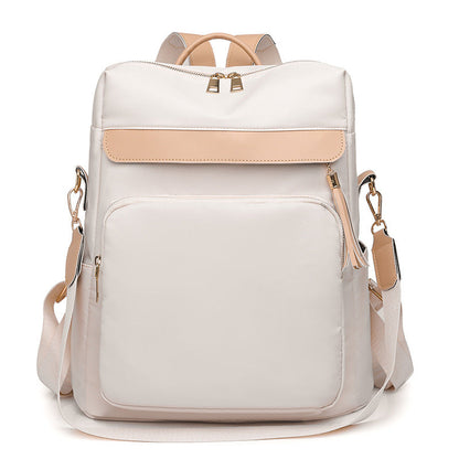 Nylon anti-theft casual dual-use backpack with secure compartments and adjustable shoulder straps