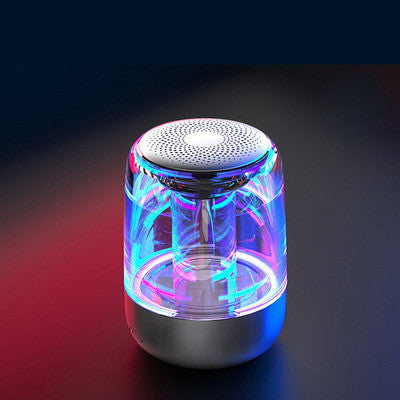 Portable Bluetooth column speaker with powerful bass, radio, and variable-color LED lights