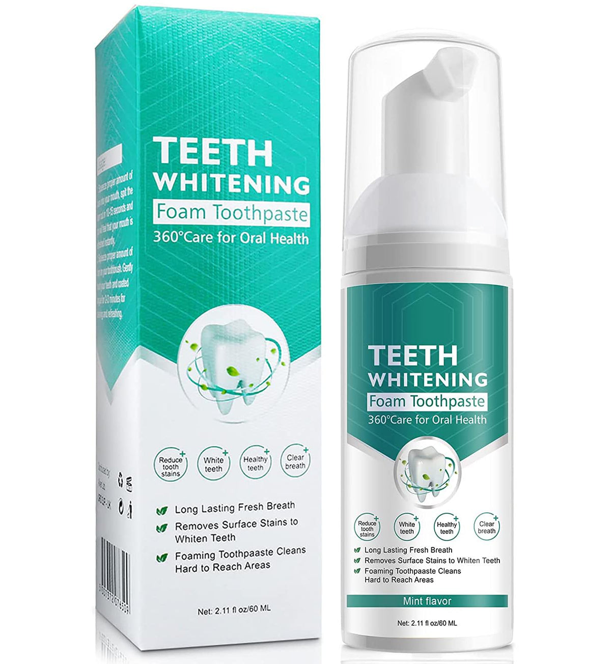 UltraBright Foam Whitening Toothpaste tube from BACKUPMYFILESNOW® with a sleek white and blue design, ready for use.