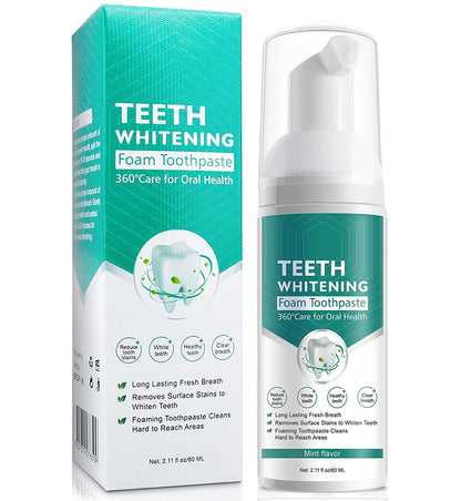 UltraBright Foam Whitening Toothpaste tube from BACKUPMYFILESNOW® with a sleek white and blue design, ready for use.