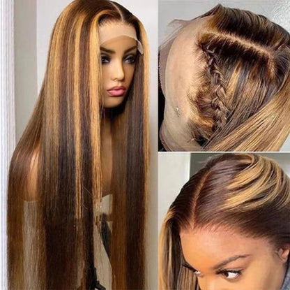 Women's colored medium-length straight hair wig by My Store