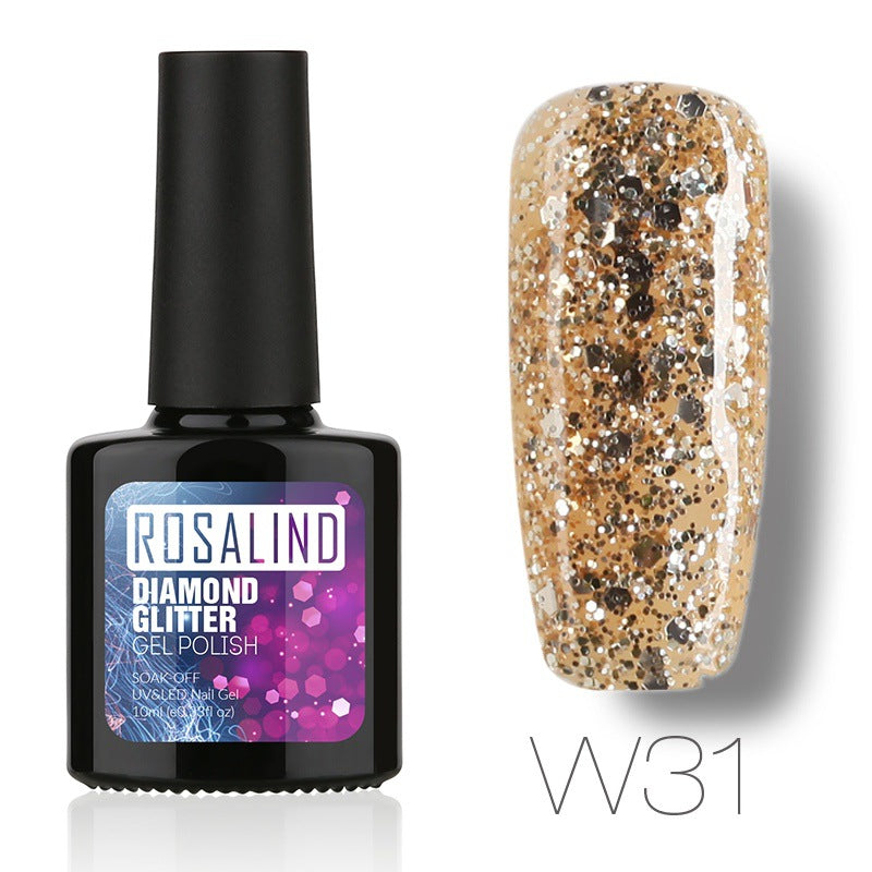 Nail Diamond nail gel in a clear cosmetic jar, showing the sparkling gel texture and compact packaging