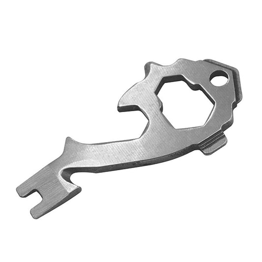 20-in-1 stainless steel multitool keychain with screwdriver, wrench, bottle opener and key ring