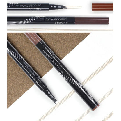 Ultra-fine four-comb eyebrow pencil for precise, long-lasting brow definition