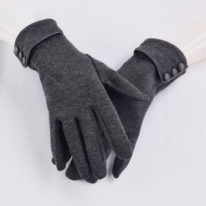 Black riding warm gloves, close-up product view