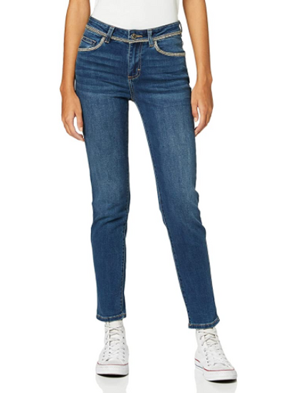 Backups Ladies' Cotton Jeans by BACKUPMYFILESNOW® featuring classic blue denim and five-pocket design.