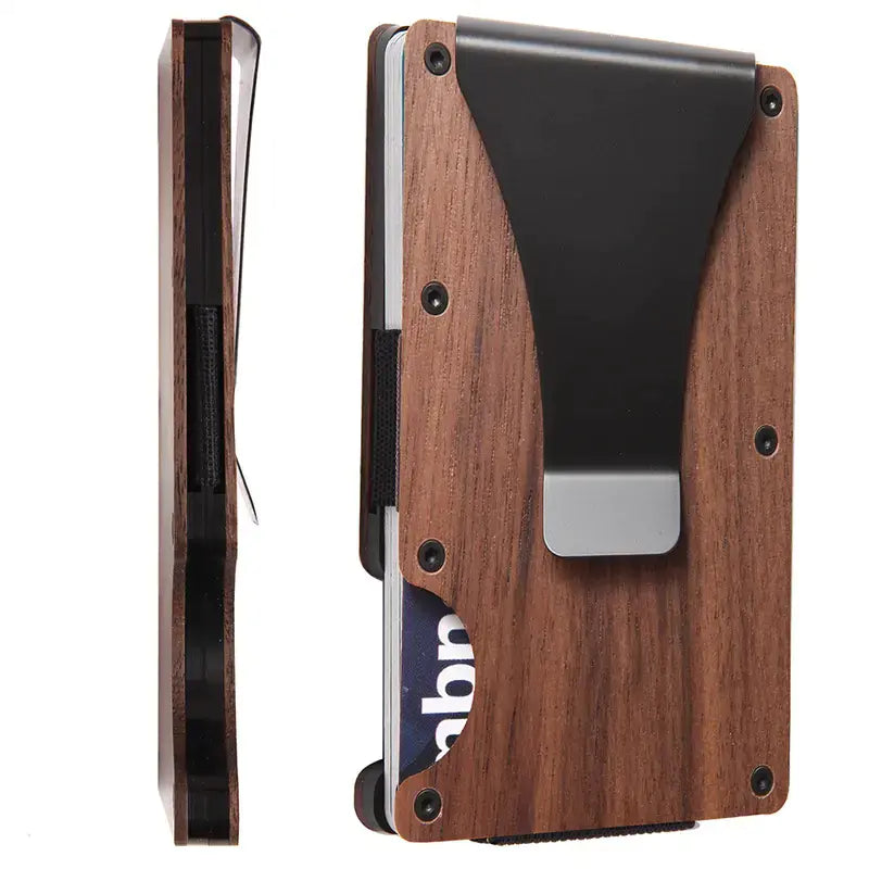 Wood Grain RFID Blocking Credit Card Holder Wallet
