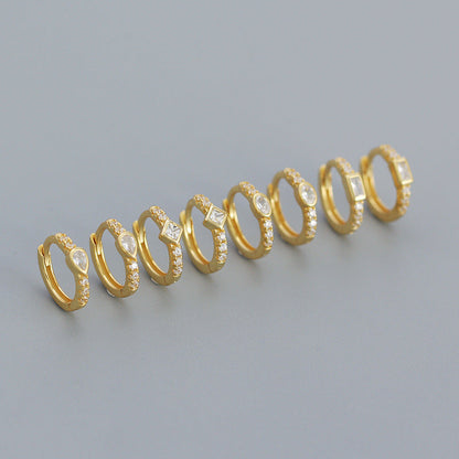 925 sterling silver diamond-studded hoop earrings from Instagram-style product image