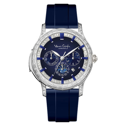 Van Gogh Bohui Series men's blue mechanical watch with luminous dial and luxury design