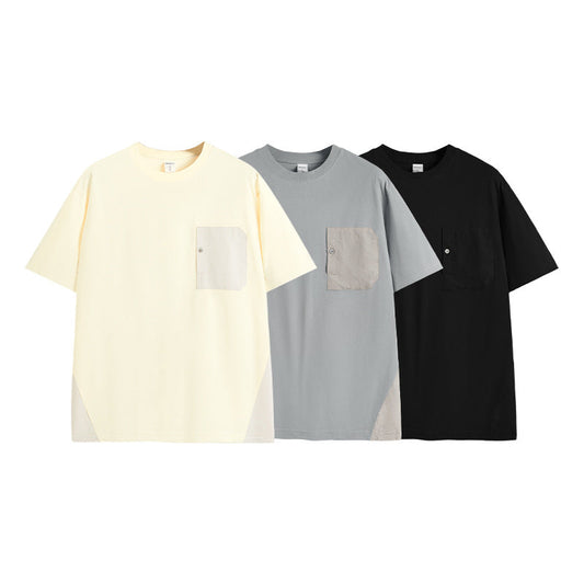 Hydrogen Pocket T-shirt in self-developed light technology fabric, outdoor short sleeve shirt in black