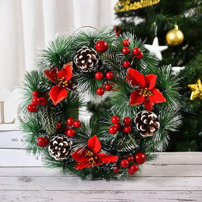 Christmas decorations garland wreath with festive greenery for holiday home decor