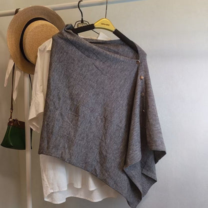 Vintage women’s slouchy knit shawl with a versatile draped design and sophisticated look