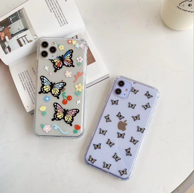 Color butterfly phone case with vibrant butterfly design by My Store