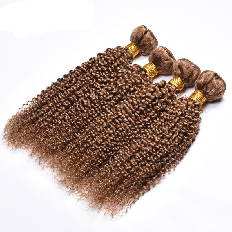 Kinky curly wave human hair texture in natural-looking defined curls