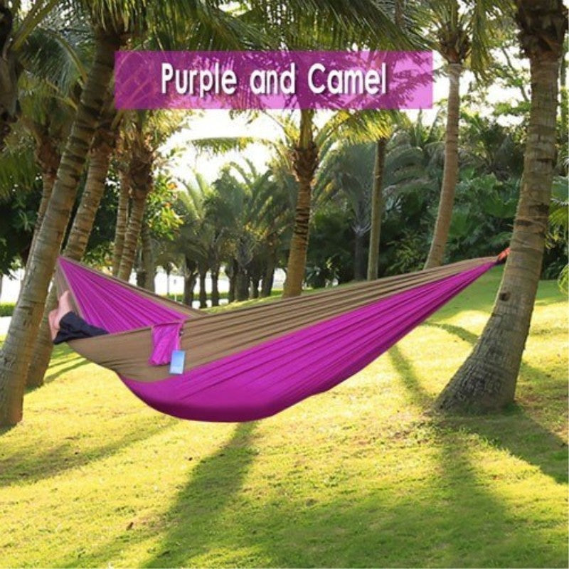 Portable nylon parachute backpacking double hammock outdoors