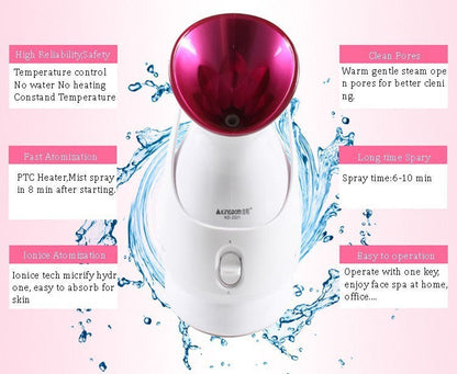 My Store humidifying steaming machine with visible steam output and compact design