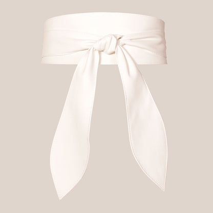 Women's wide waist tie belt with elegant bow ribbon, soft all-match super long design by My Store