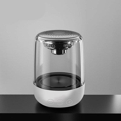 Portable Bluetooth column speaker with powerful bass, FM radio, and variable color LED lights