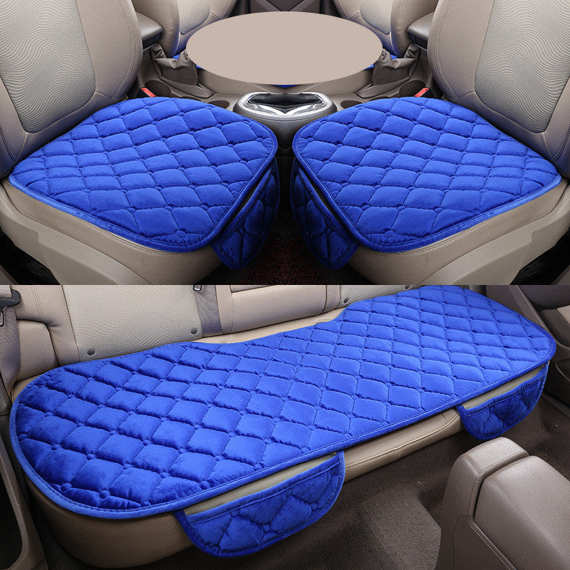 Comfortable plus velvet warm cushion in soft, plush fabric close-up