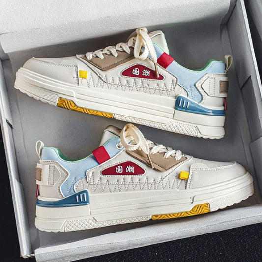 White national trendy casual sports sneakers, versatile student shoes with a clean spring style