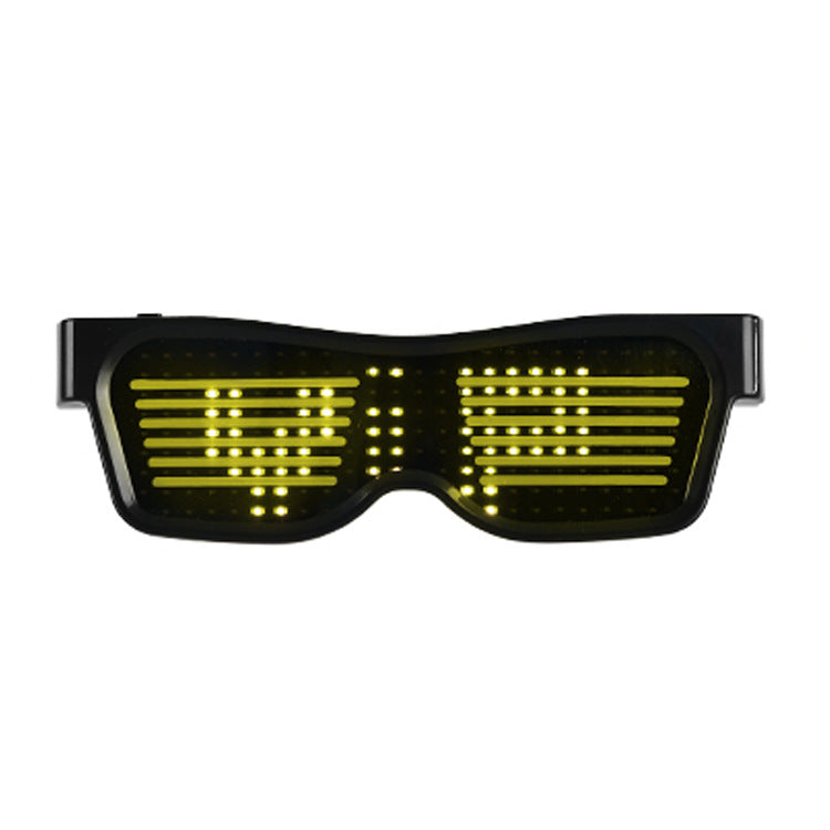 Multicolor party LED glasses with dynamic flashing lights in a novelty eyewear design