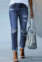 Distressed Crop Denim