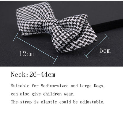 British dog bow tie pet accessory from My Store, patterned fabric necktie for dogs